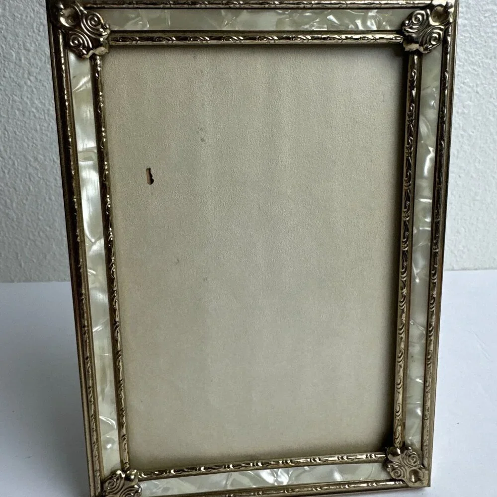 Vintage Gold Metal Enamel Engraving
